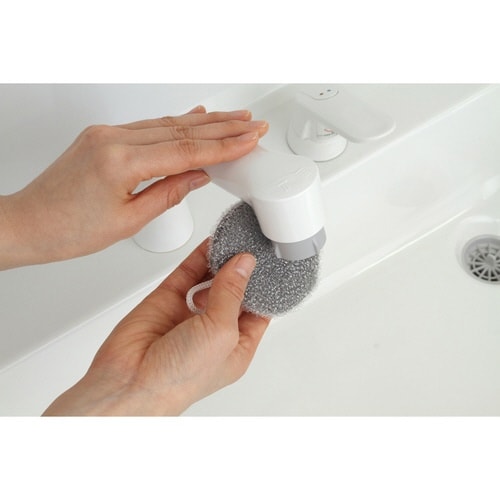 洗面台洗い タワシ 水だけ コンパクト グレー