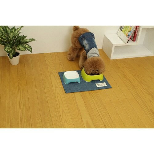 ランチョンマット ペット用 はっ水加工 犬 ブルー