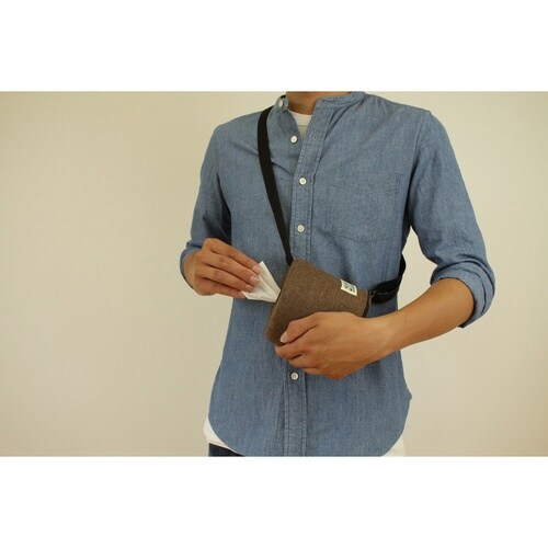 ロールペーパー収納ポーチ ペット お散歩 ブラウン