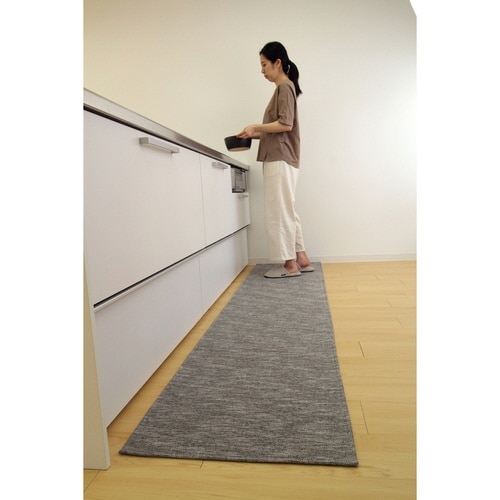 キッチンマット 56×250cm 撥水加工 グレー