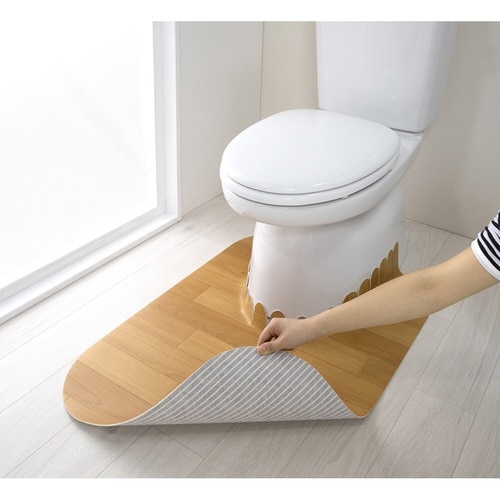 トイレマット 吸着 拭けるトイレマットウッド