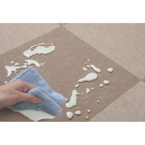 バリアフリータイルマット 無地 8枚入 ベージュ