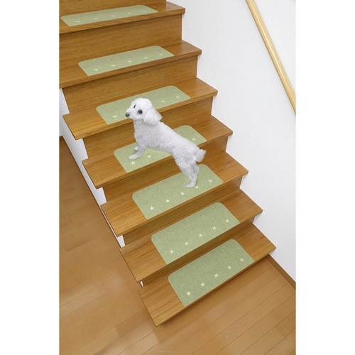 階段マット 吸着タイプ 蓄光 15枚入り グリーン