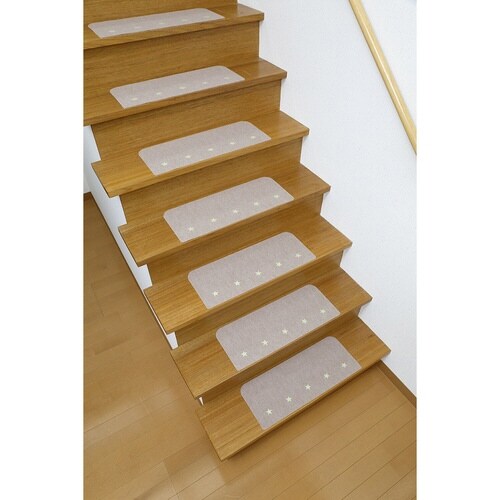 階段マット 吸着タイプ 蓄光 15枚入り ベージュ