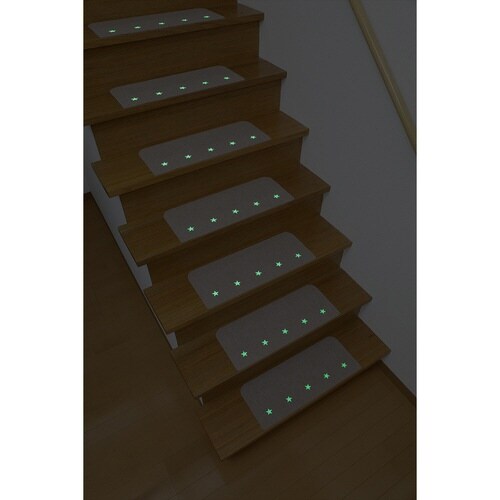 階段マット 吸着タイプ 蓄光 15枚入り ベージュ