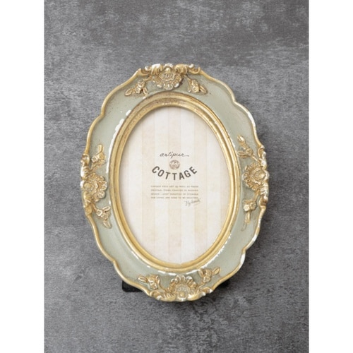 フォトフレーム オーバルフォトフレーム グレー