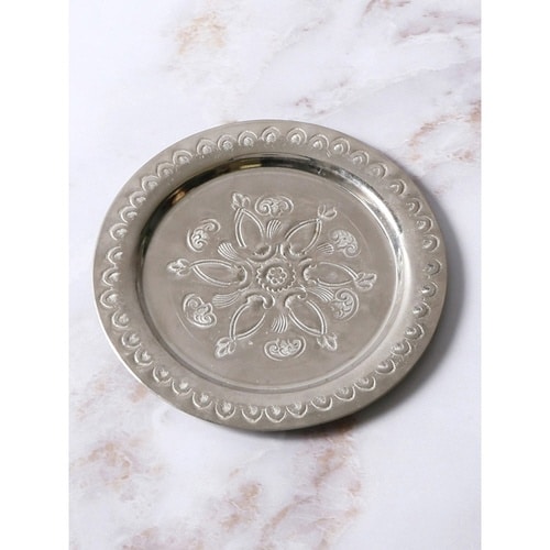 コースター 9cm S 真鍮 シルバー