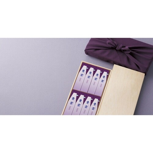 線香 青雲バイオレット 進物用 木箱 サック 8入