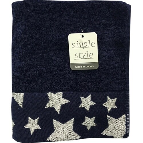 フェイスタオル ナチュラルスター タオル ネイビー