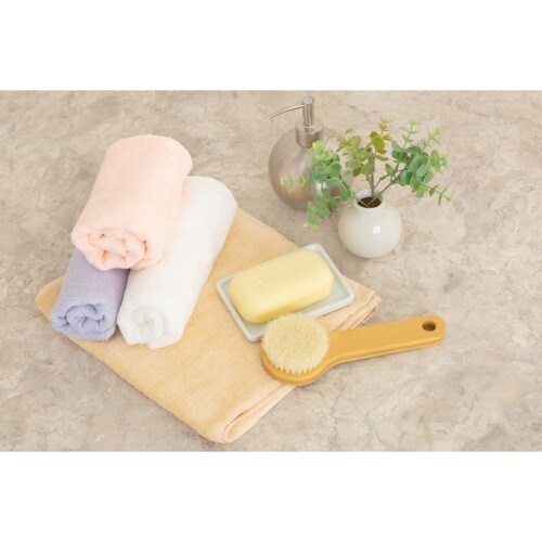 ミニバスタオル レーヨン吸水タオル ベージュ