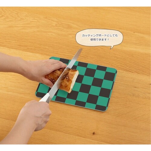 キッチントッププレート 鍋敷き 耐熱ガラス製 市松