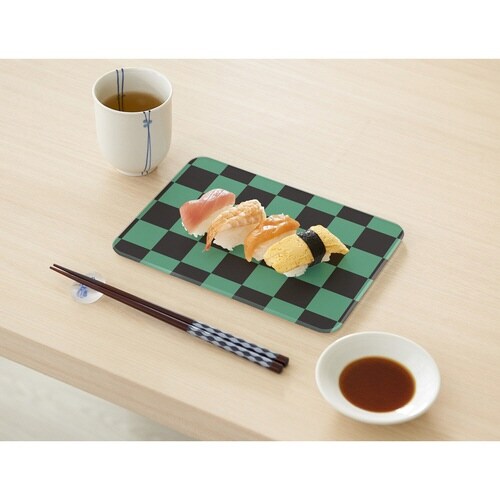 キッチントッププレート 鍋敷き 耐熱ガラス製 市松