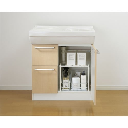 洗面所収納 洗面下フリーラック 伸縮タイプ