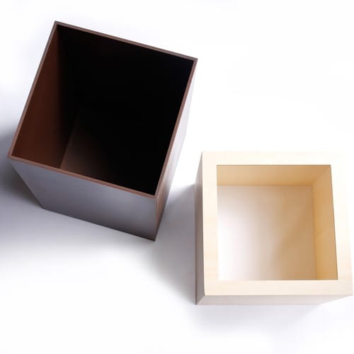 ゴミ箱 木製 10L W CUBE ブラウン