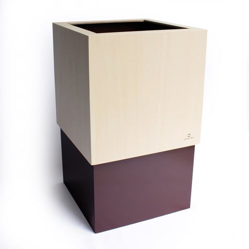 ゴミ箱 木製 10L W CUBE ブラウン