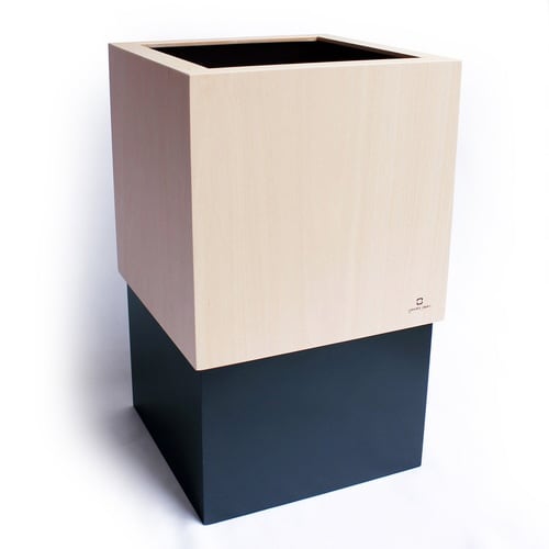 ゴミ箱 木製 10L W CUBE ブラック