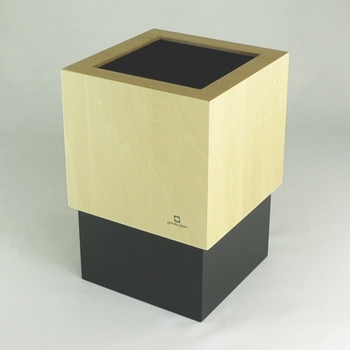 ゴミ箱 木製 4L W CUBE ブラック