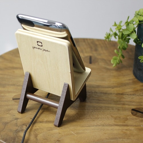 携帯ホルダー スマホスタンド ブラウン