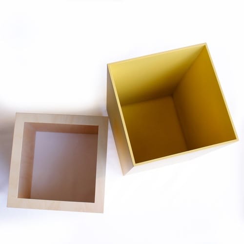 ゴミ箱 木製 10L W CUBE ハニーイエロー