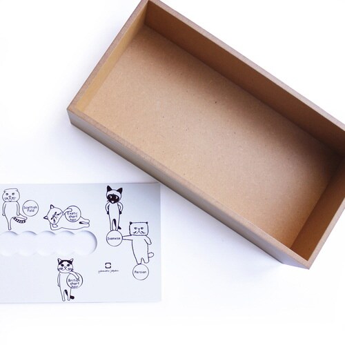 ティッシュケース hako cats 木製