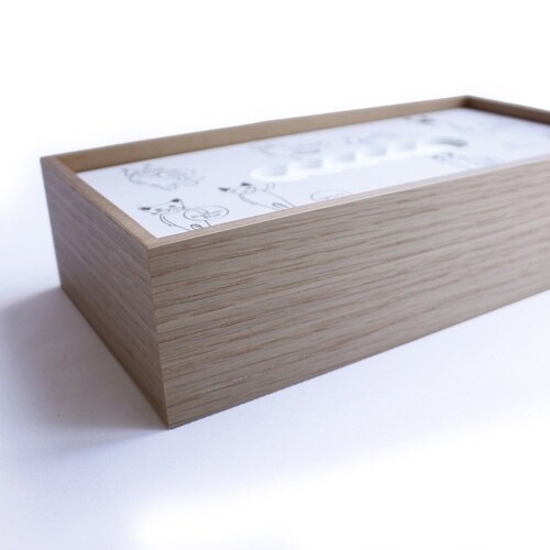 ティッシュケース hako cats 木製