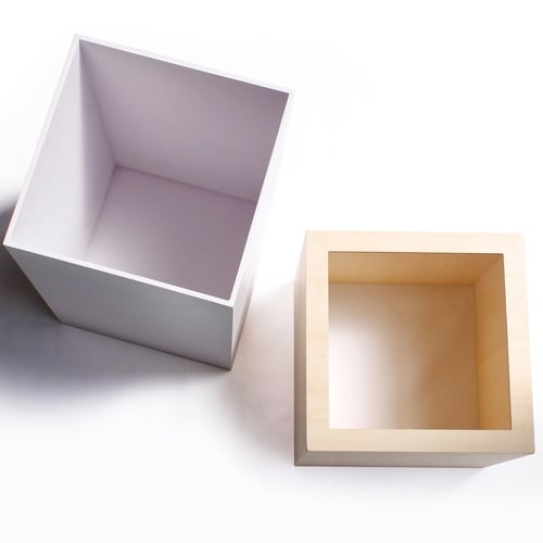 ゴミ箱 木製 10L W CUBE ホワイト