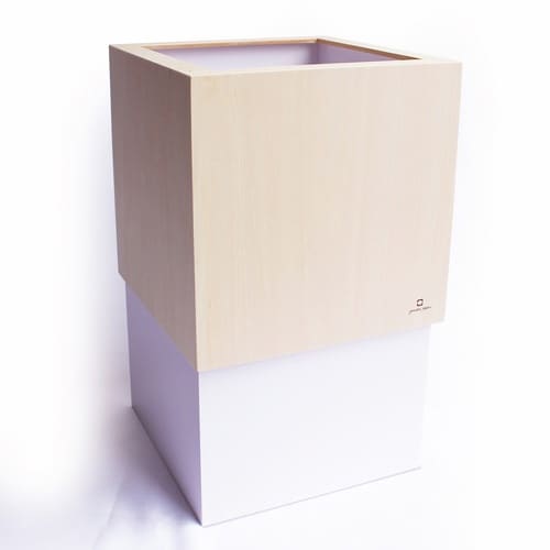 ゴミ箱 木製 10L W CUBE ホワイト
