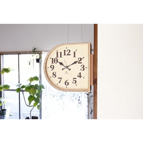 掛け時計 両面時計 D ヤマト工芸 ナチュラル