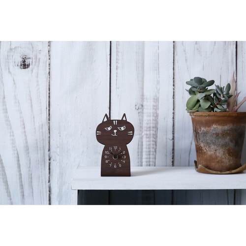 置き時計 chara CATS ブラウン