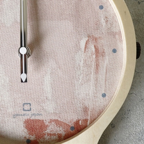 掛け時計 painting clock ピンク