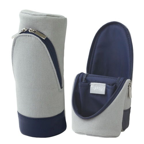 立つペンケース スマ・スタ キャンバス地 グレー