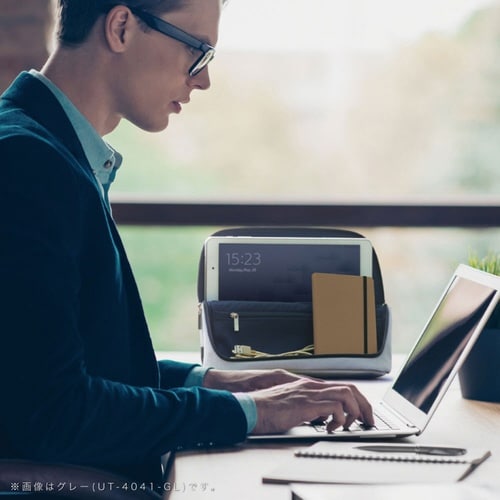 立つバッグインバッグ タブレットサイズ グレー