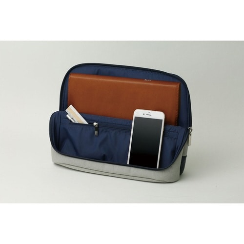 立つバッグインバッグ タブレットサイズ グレー