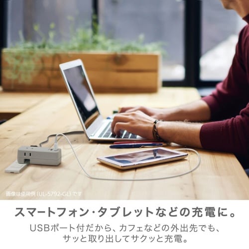 3口コンセント 直挿しタイプ グレー