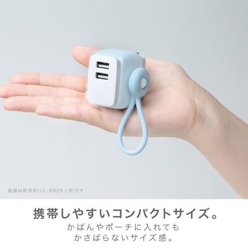 USB充電器 USB‐A 2ポート ライトブルー