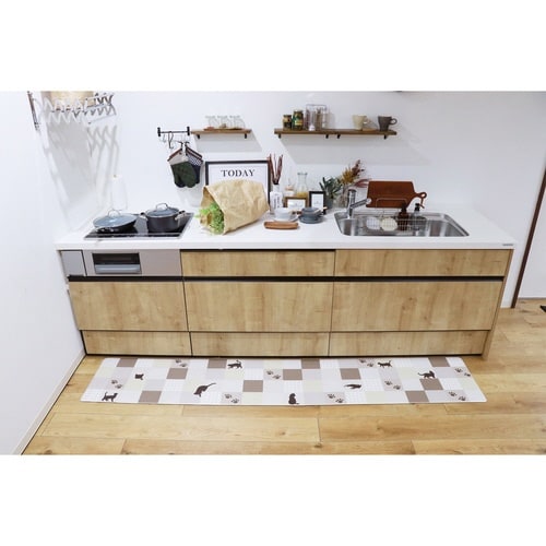 キッチンマット 拭ける PVC キャットシェイプ