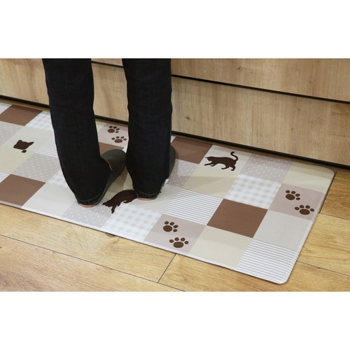 キッチンマット 拭ける PVC キャットシェイプ