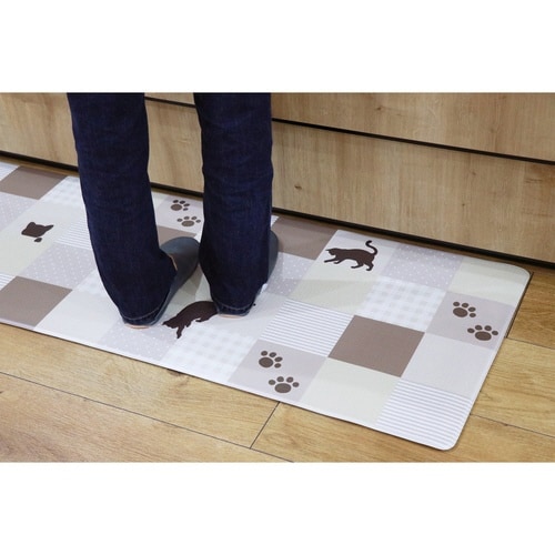 キッチンマット 拭ける PVC キャットシェイプ