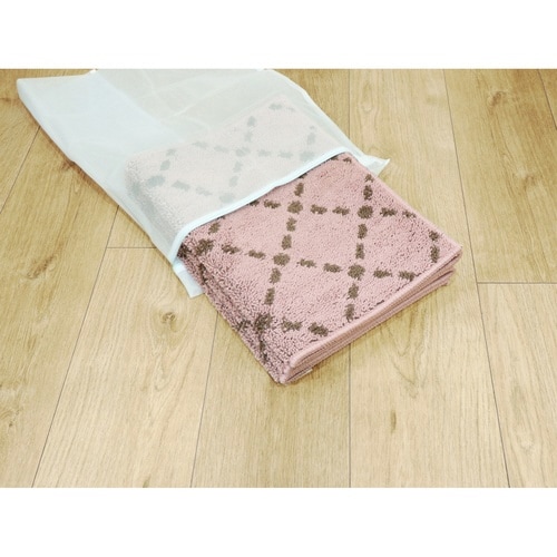 キッチンマット 45×120cm ステッチ ピンク