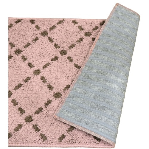 キッチンマット 45×240cm ステッチ ピンク