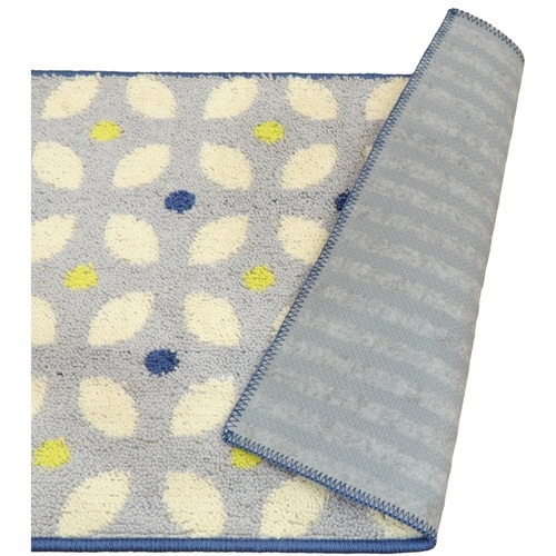 キッチンマット 45×240cm ステッチ ブルー