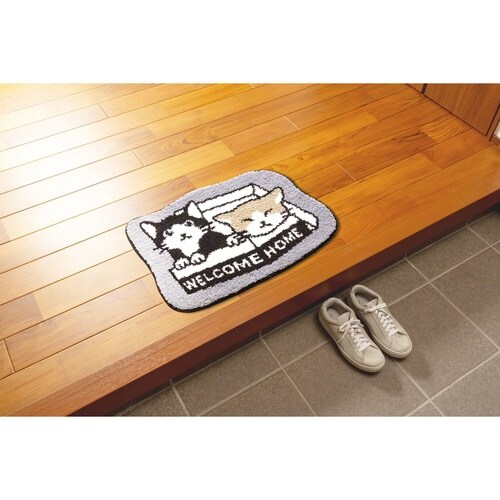 玄関マット 室内 マルチマット ハチワレ