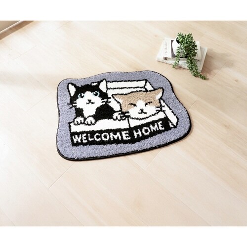 玄関マット 室内 マルチマット ハチワレ