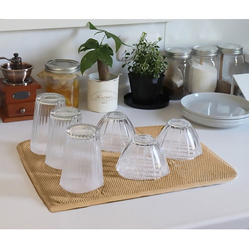 水切りマット 吸水速乾マット ブラウン