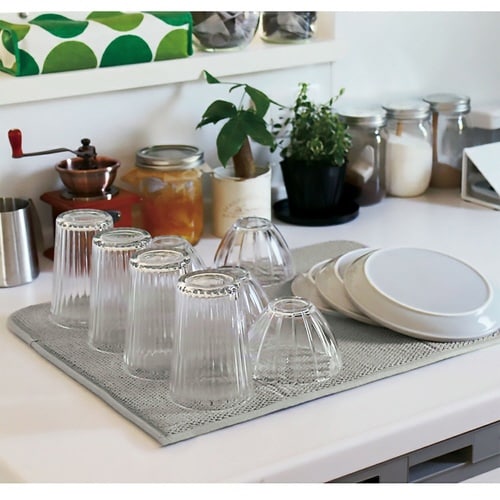 水切りマット 吸水速乾マット ライトグレー