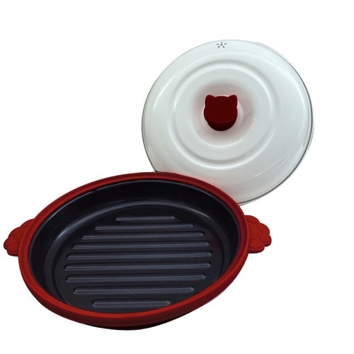 レンジパン 丸型 電子レンジ調理器 レッド