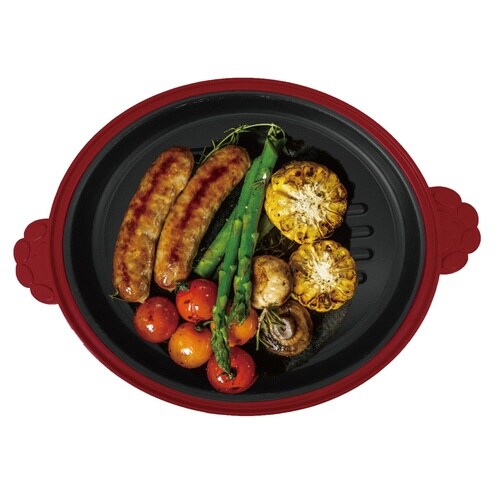 レンジパン 丸型 電子レンジ調理器 レッド