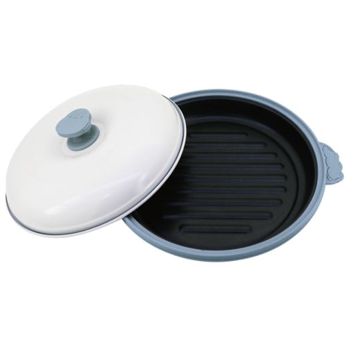 レンジパン 丸型 電子レンジ調理器 くすみブルー