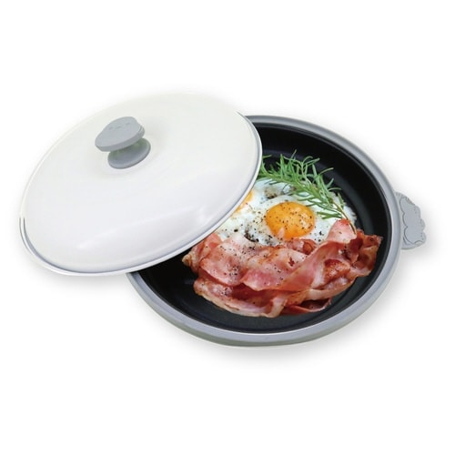 レンジパン 丸型 電子レンジ調理器 くすみグレー