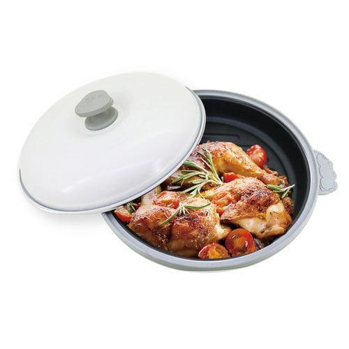 レンジパン 丸型 電子レンジ調理器 くすみグレー